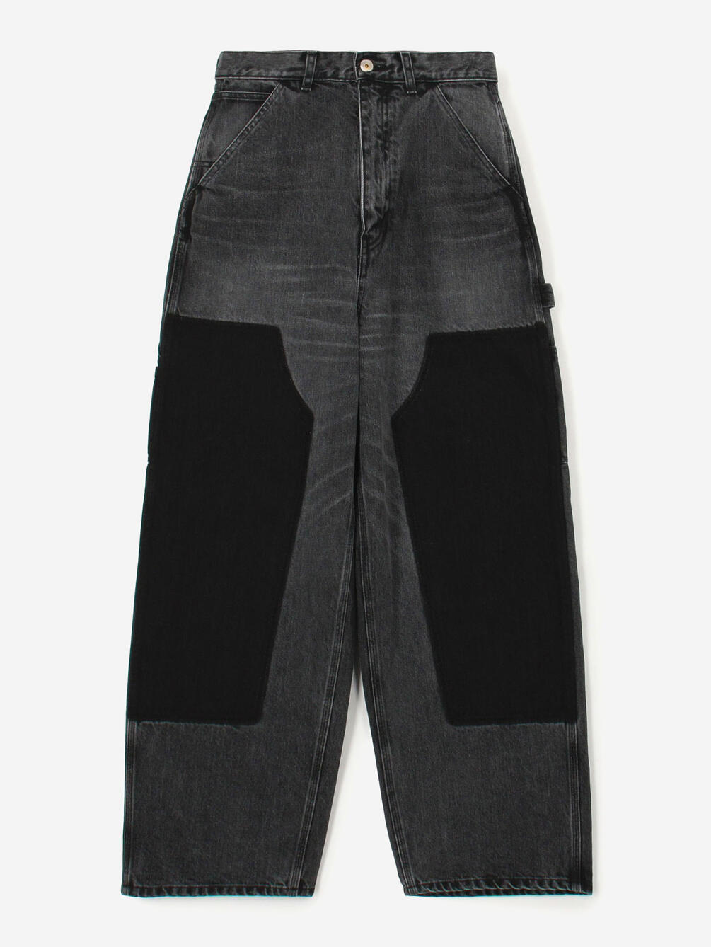 INSCRIRE | ブラックデニム ダブルニーパンツ WOMEN