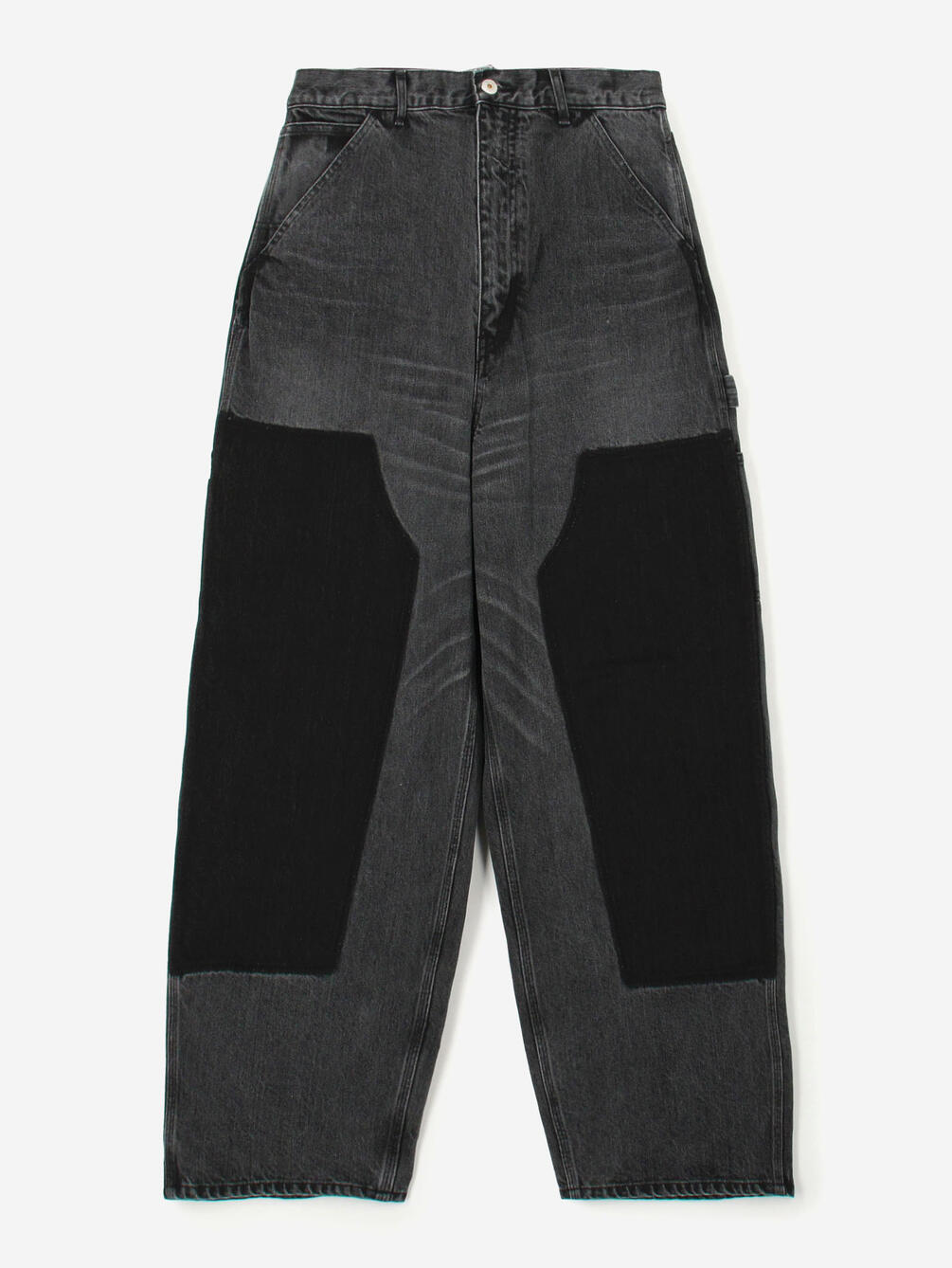 INSCRIRE | ブラックデニム ダブルニーパンツ MEN