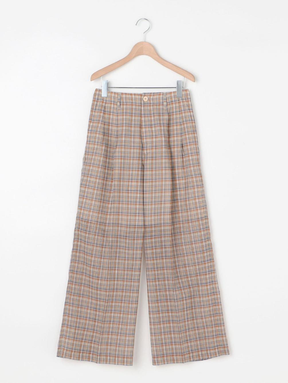 ウールポリエステル シアーチェックパンツ Women Pants Bshop ビショップ Bshop Online Store ウールポリエステル シアーチェックパンツ Women Pants Bshop ビショップ Bshop Online Store