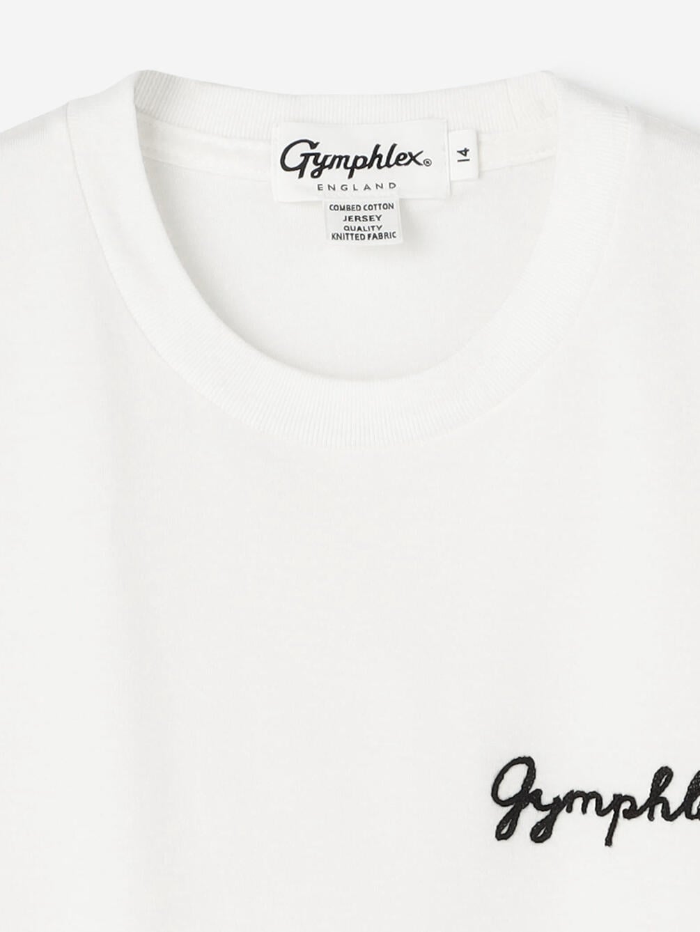 円 未使用品 Gymphlex ジムフレックス ロゴ 刺繍 半袖 トレーナー サイズ12 ホワイト レディース