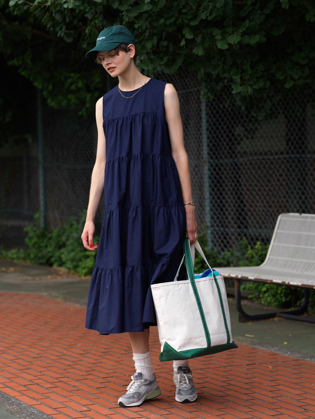 Gymphlex ティアードスリーブレスワンピース Women