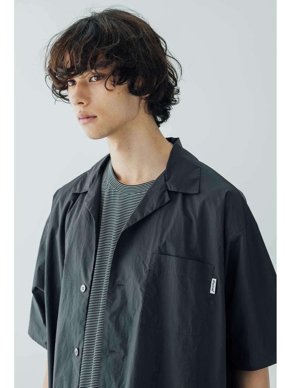 Orcival オーガニックタイプライター オープンカラーシャツ Men