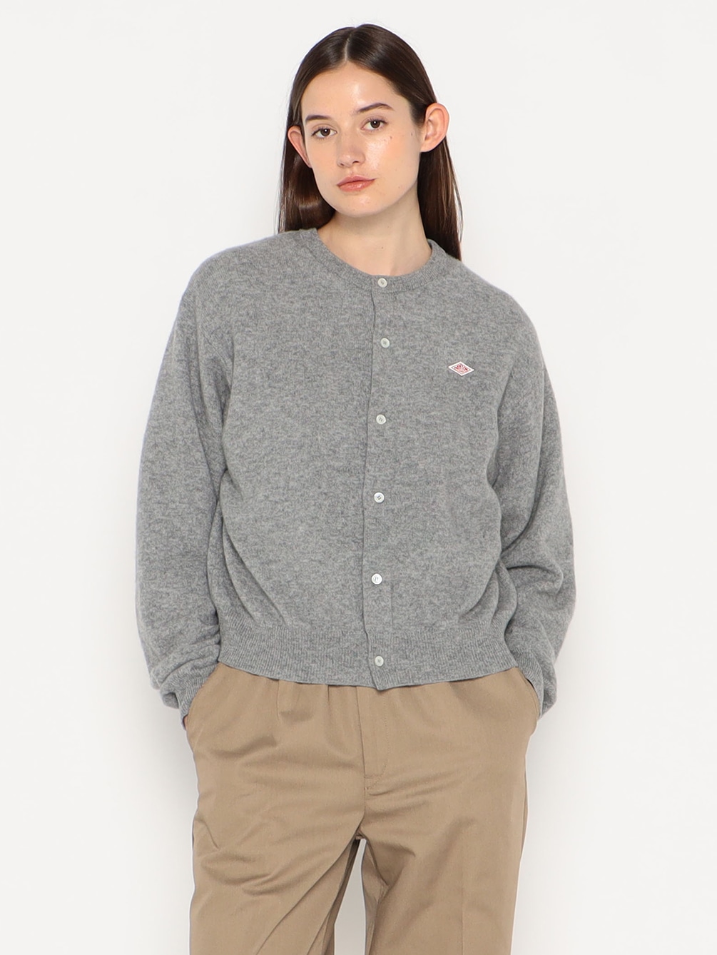 DANTON | ラムウール クルーネックニットカーディガン WOMEN