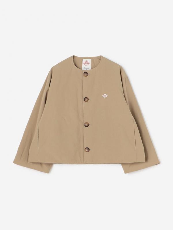 ATON リネンオックスフォードノーカラージャケット