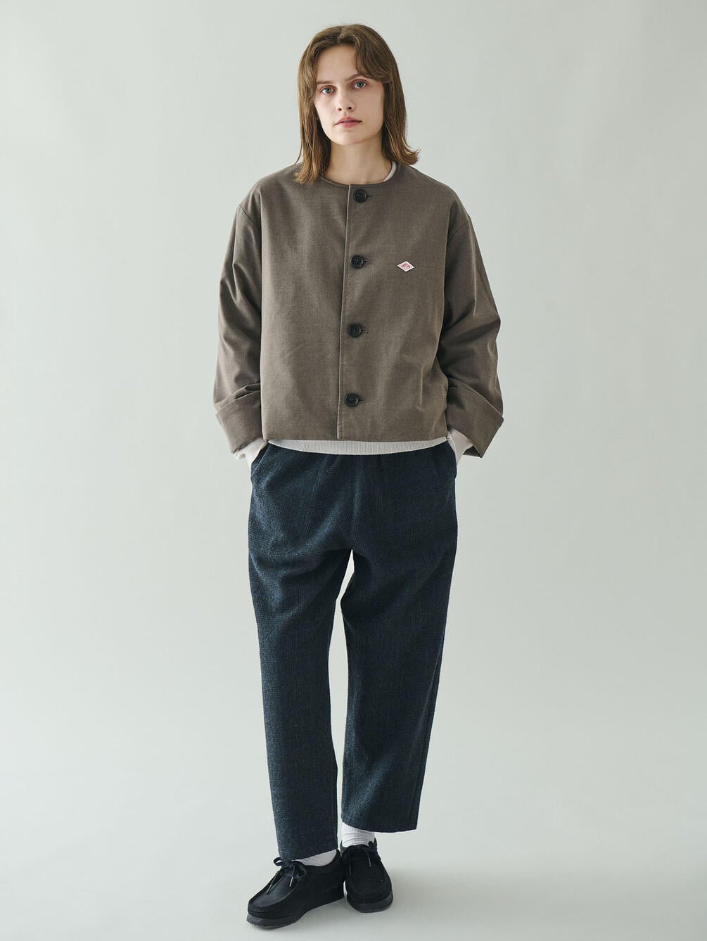 【専用】DANTON | 〈別注〉 ポリエステルタフタ ノーカラーブルゾン 2022AW DANTON〈別注〉ポリエステルタフタ ノーカラーブルゾン