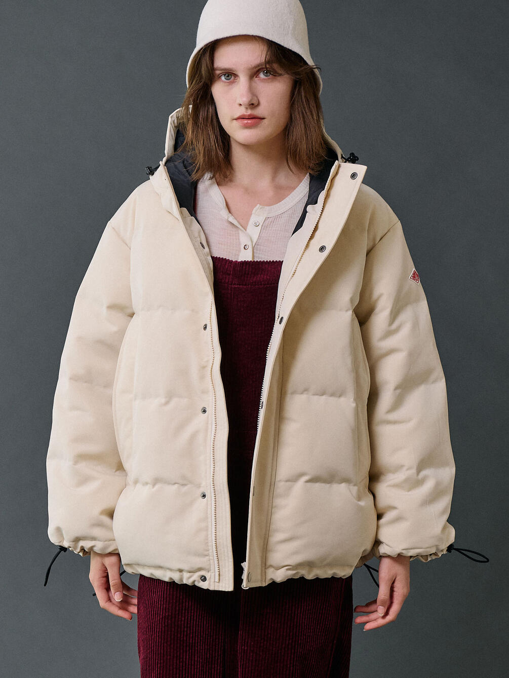 DANTON | ポリエステルタッサー ダウンフードジャケット WOMEN