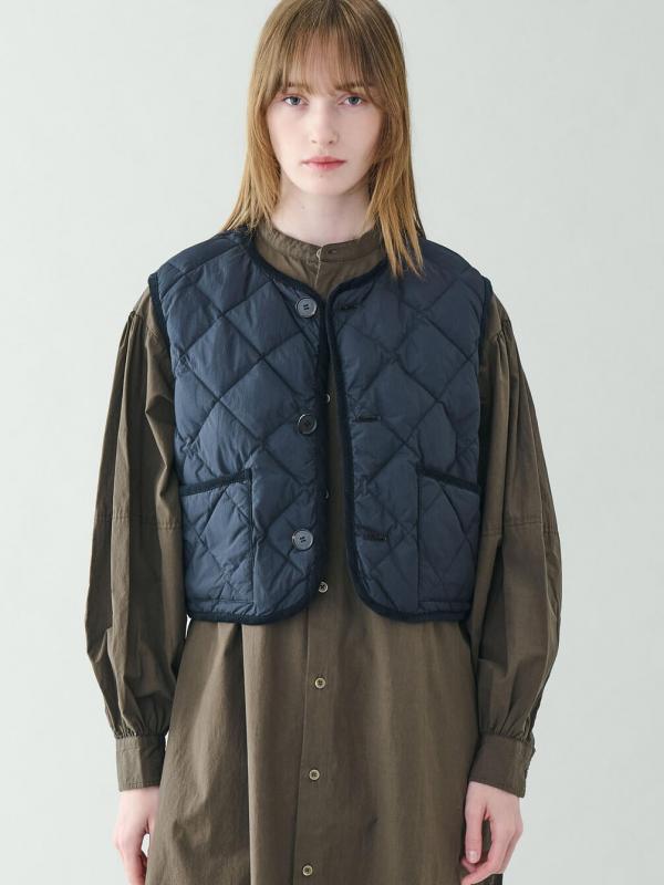 中綿 キルト ボリューム ベスト 再入荷**maomade マオメイド 圧縮ウール×タフタ中綿キルトベスト
