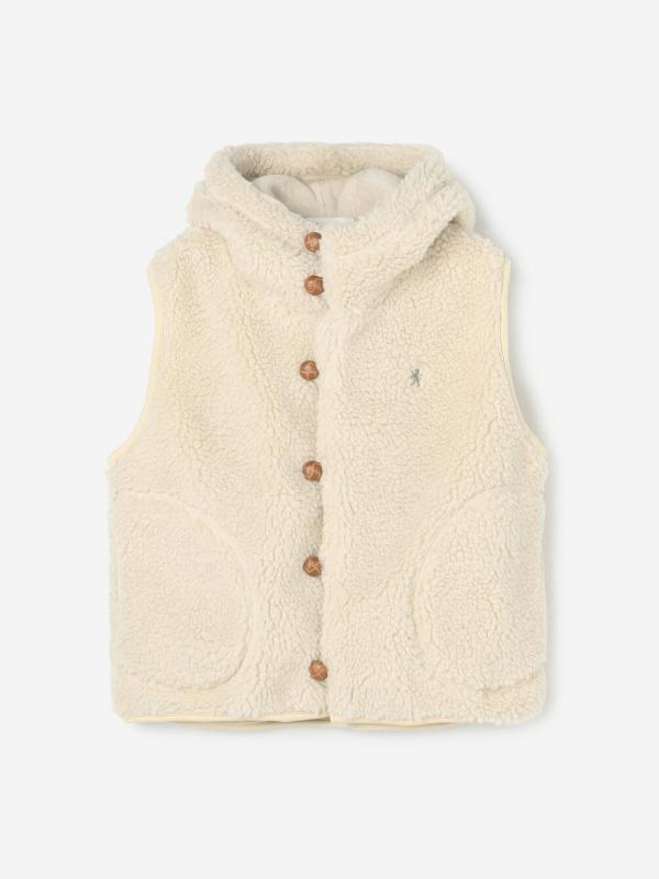 Gymphlex | ボア フードショートベスト WOMEN