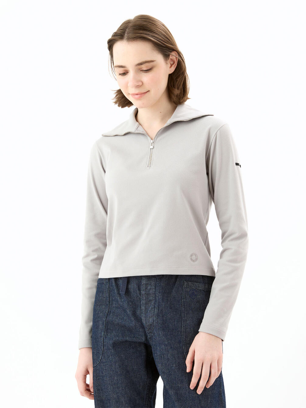 ORCIVAL | 起毛フライス ハーフジッププルオーバー WOMEN