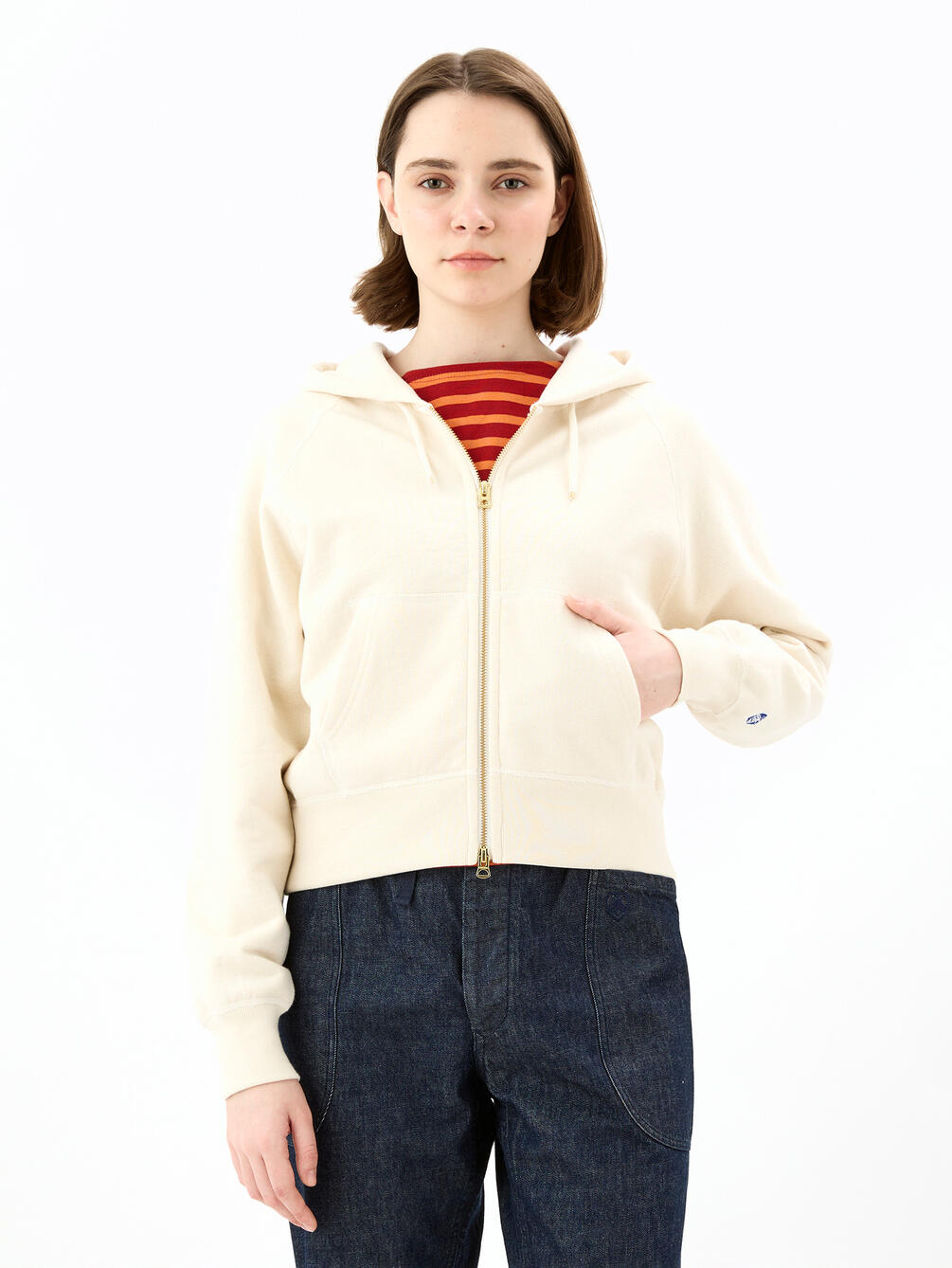 Orival 超美品！アイボリー フルジップパーカー ORCIVAL | 〈別注〉コットン裏毛 フルジップパーカー WOMEN