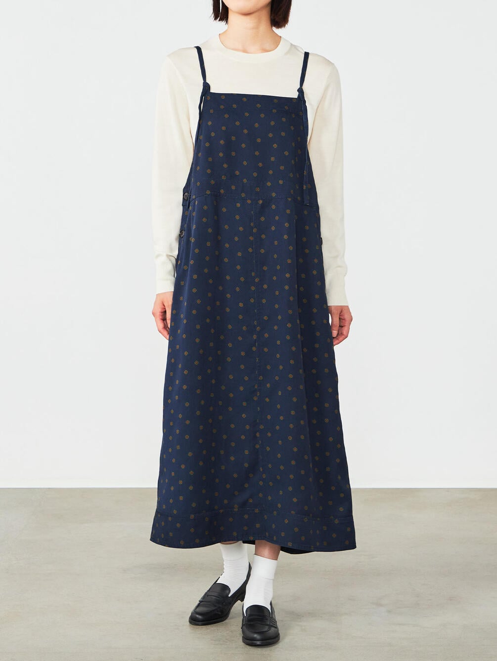 LE GLAZIK サロペット　スカート  ルグラジック　bshop 先行予約】LE GLAZIK | ツイルプリント サロペットスカート WOMEN
