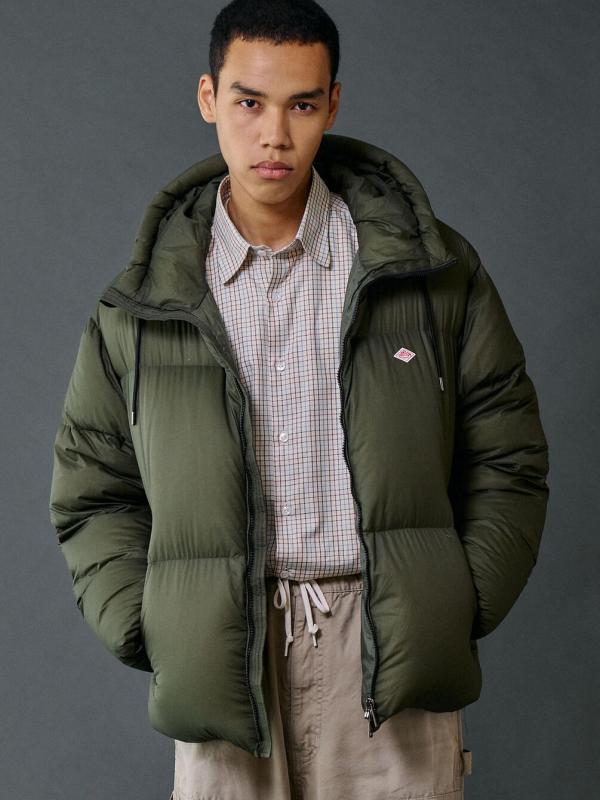 DANTON | ナイロンリップストップ ダウンフードジャケット MEN