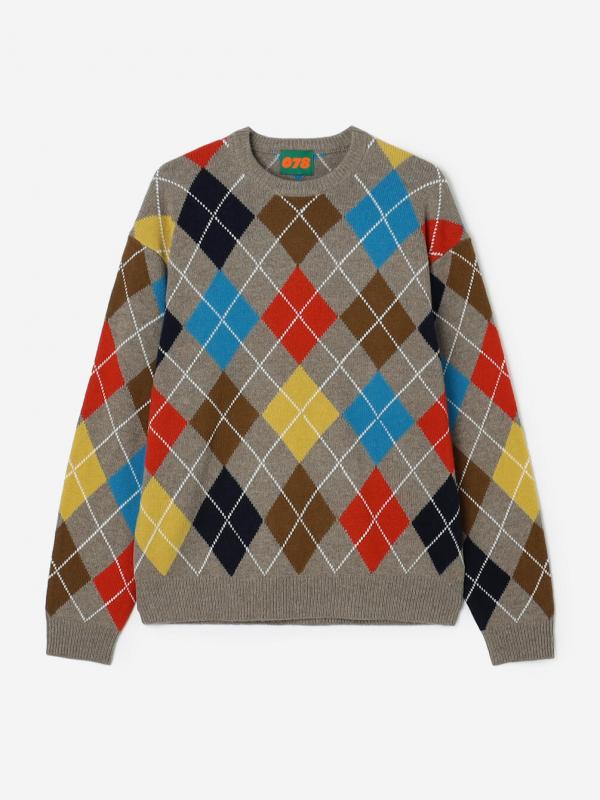 078 CITE | アーガイル ニットプルオーバー MEN