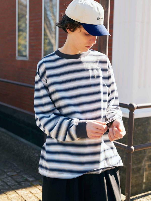 Gymphlex | オンブレボーダー クルーネック長袖Tシャツ MEN