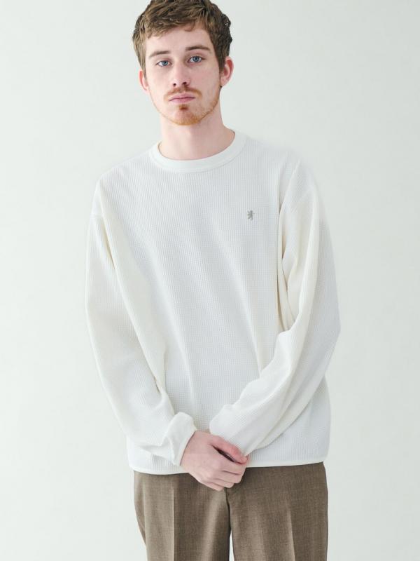 Gymphlex | ワッフル クルーネック長袖プルオーバー MEN