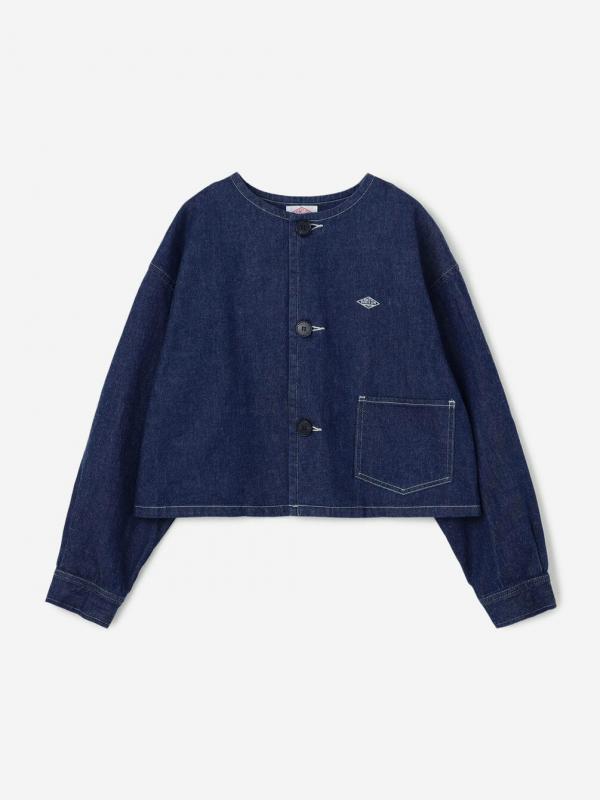 DANTON | 11ozデニム ノーカラーショートジャケット WOMEN