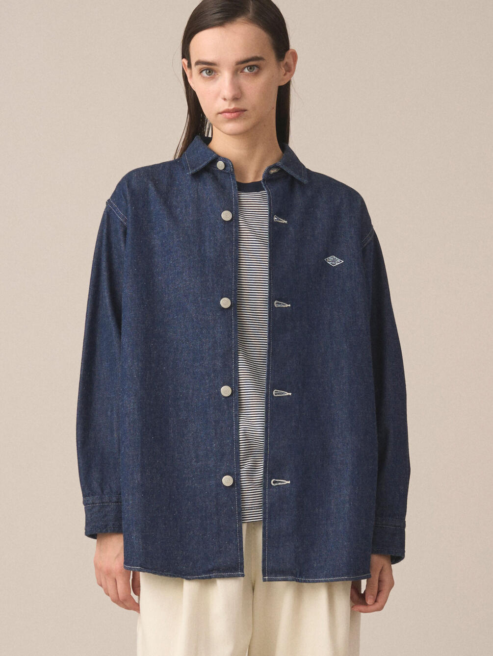 【ノベルティ対象】DANTON | 11ozデニム ロングシャツジャケット WOMEN