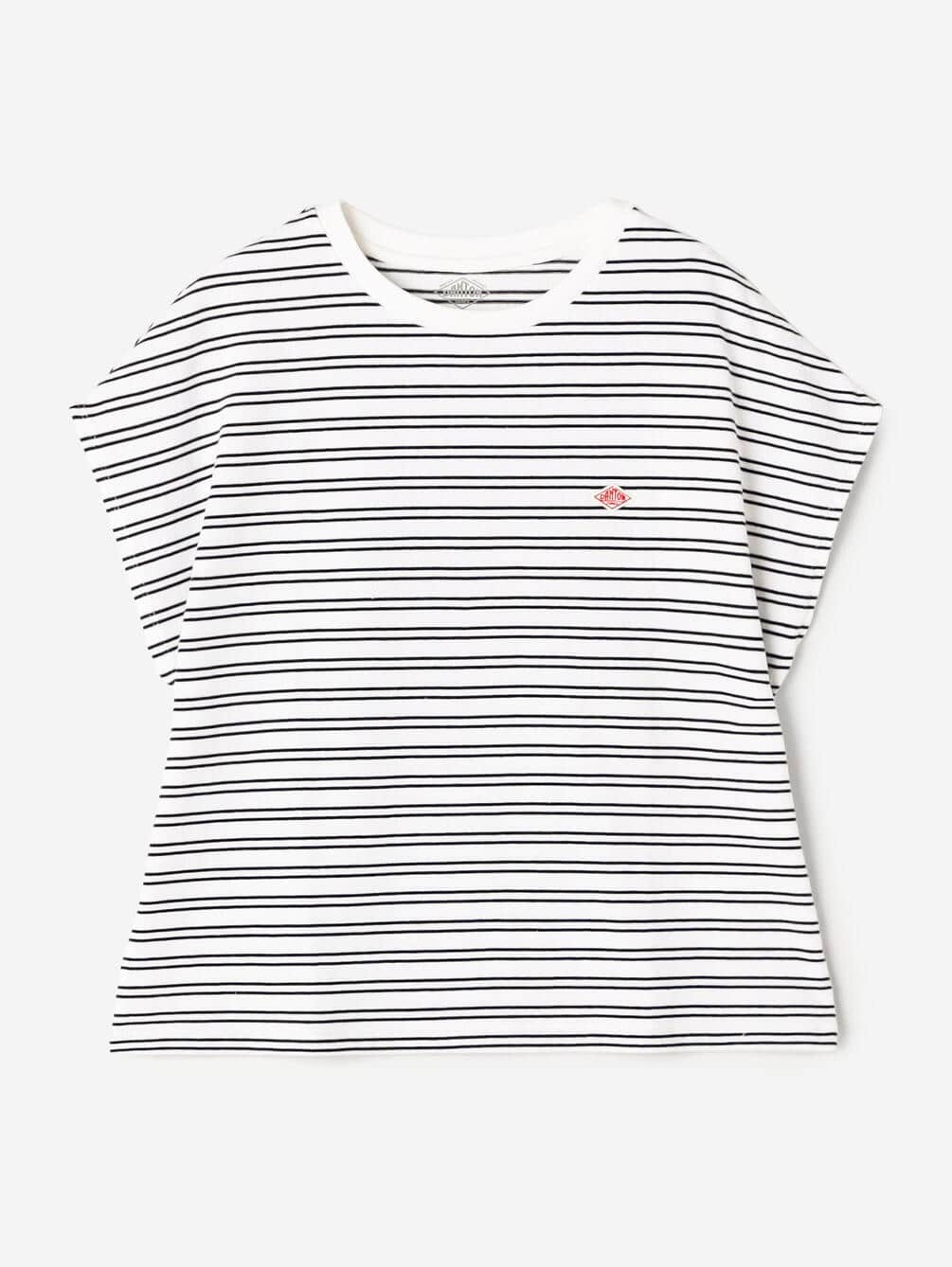 DANTON | ボーダー コットン天竺 ドルマンショートスリーブTシャツ WOMEN