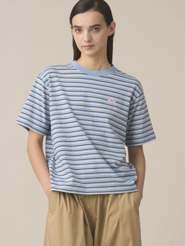 DANTON | コットン天竺 ボーダー ショートTシャツ WOMEN