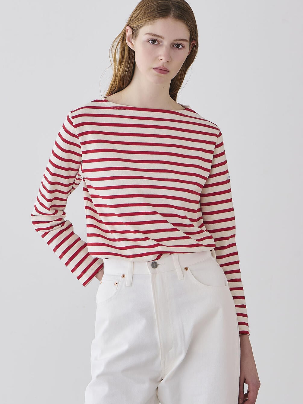 ORCIVAL | コットンロード ボートネック フレンチバスクTシャツ WOMEN