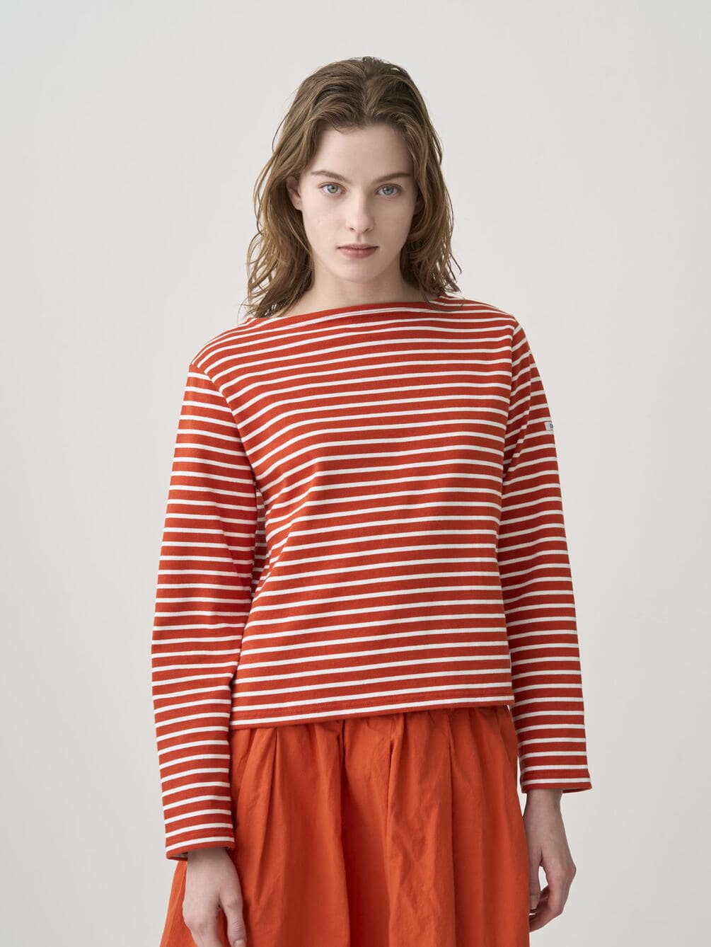 ORCIVAL | コットンロード ボートネック クロップドバスクTシャツ WOMEN