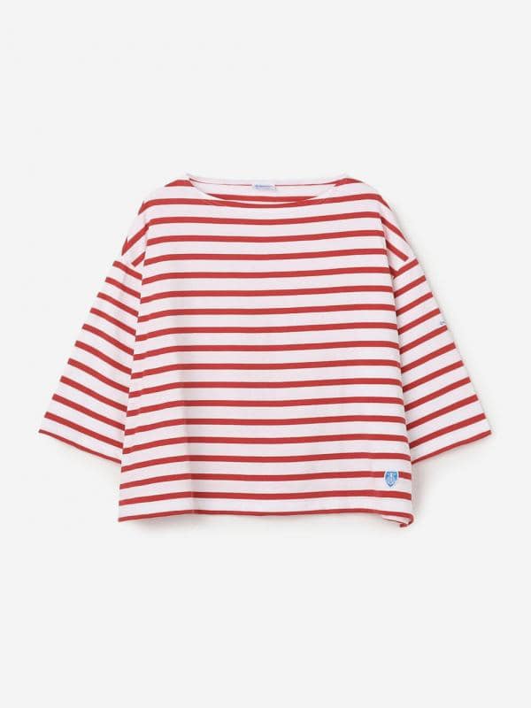 ORCIVAL | コットンレジェ ボートネック ボーダーTシャツ WOMEN