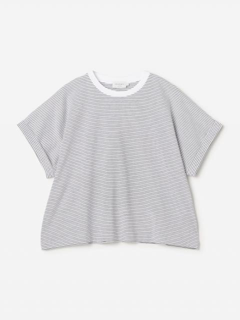 handvaerk | 60/2 クルーネック ワイドTシャツ STRIPE WOMEN