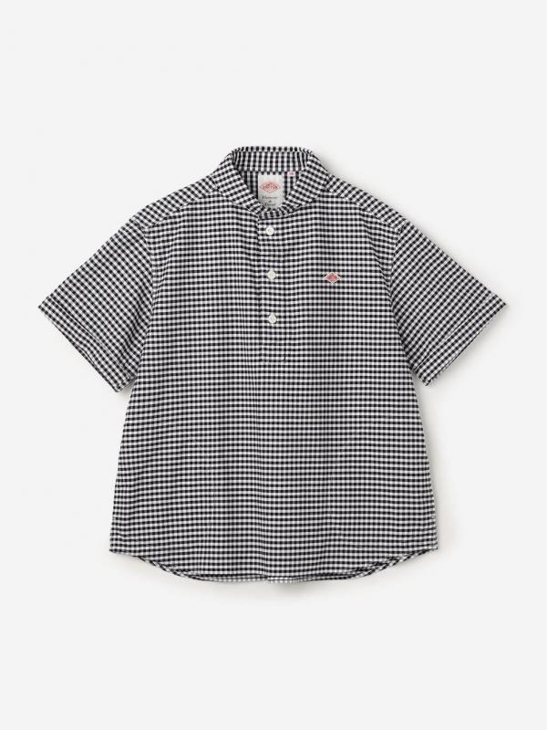 DANTON | オックスフォード 丸襟半袖プルオーバーシャツ PLAID WOMEN