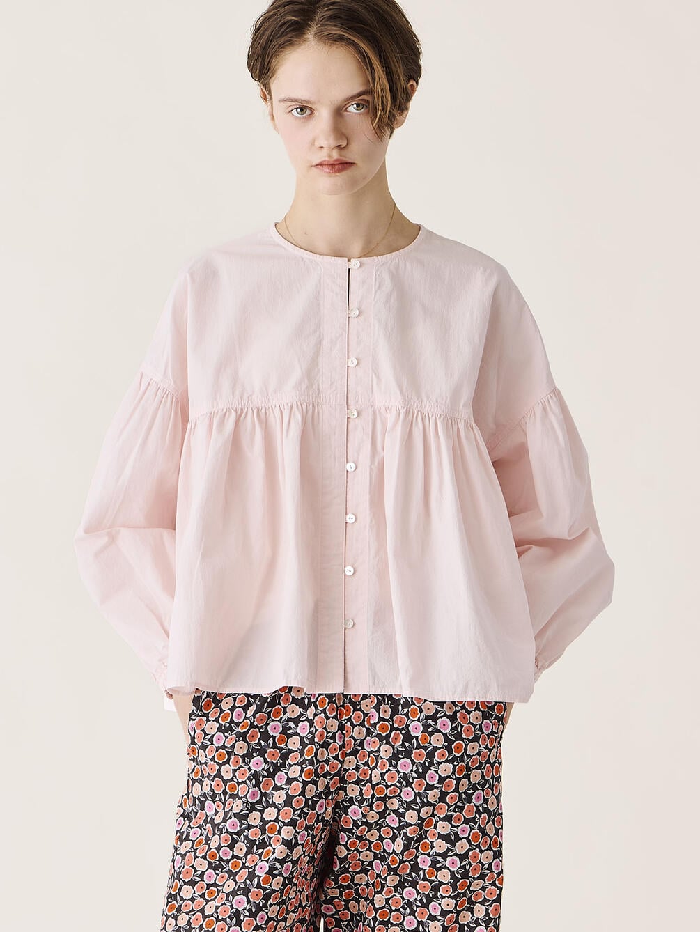 ORCIVAL | コットンポプリン ギャザー長袖シャツ WOMEN