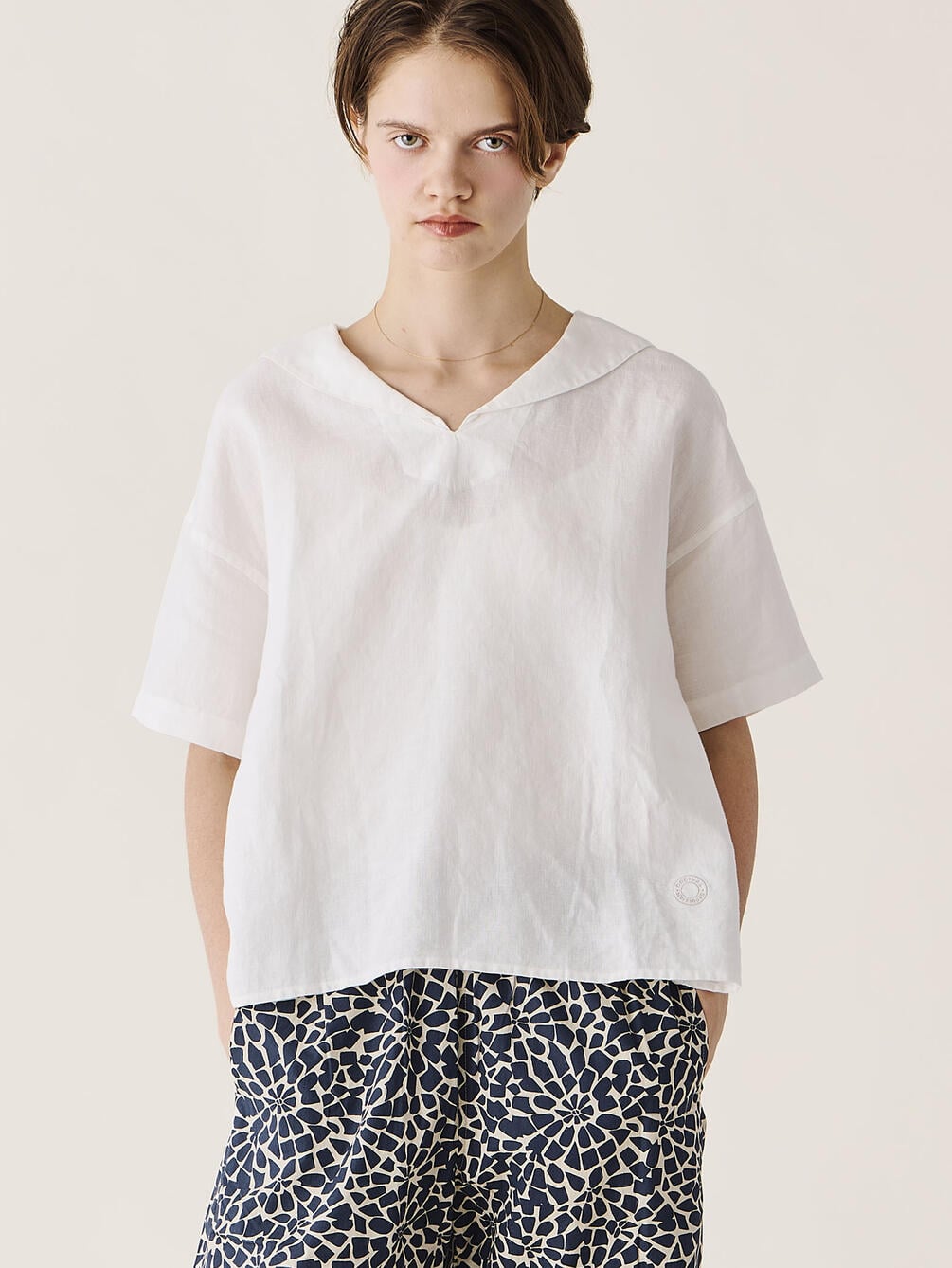 ORCIVAL | リネン 半袖セーラーシャツ WOMEN