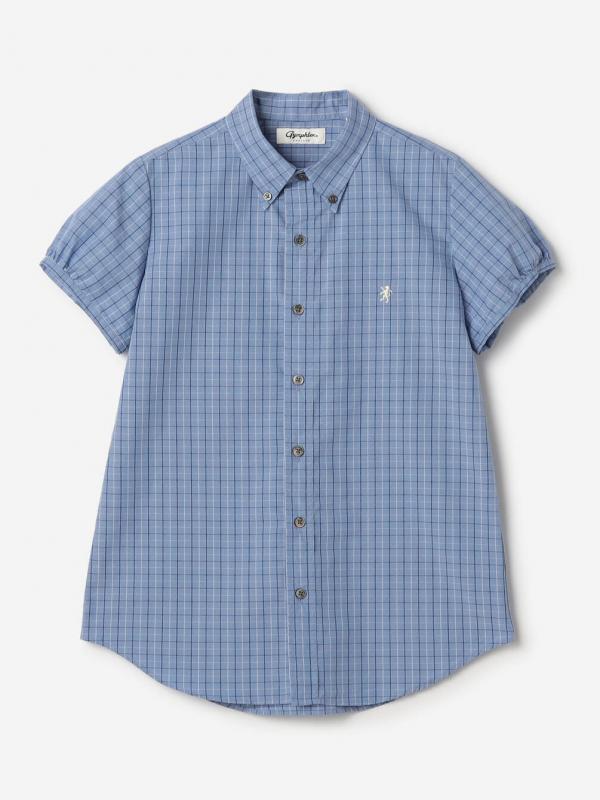 Gymphlex | タイプライター フレンチスリーブシャツ CHECK WOMEN