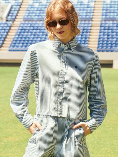 Gymphlex | コットン ショートボタンダウンシャツ STRIPE WOMEN