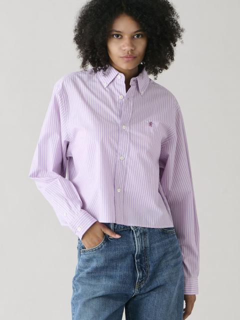 Gymphlex | タイプライター ショートボタンダウンシャツ STRIPE WOMEN