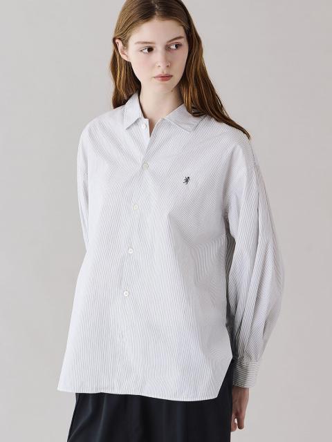 Gymphlex | コットン ストライプ 長袖チュニックシャツ WOMEN