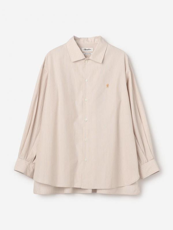 Gymphlex | コットン マルチストライプ 長袖チュニックシャツ WOMEN