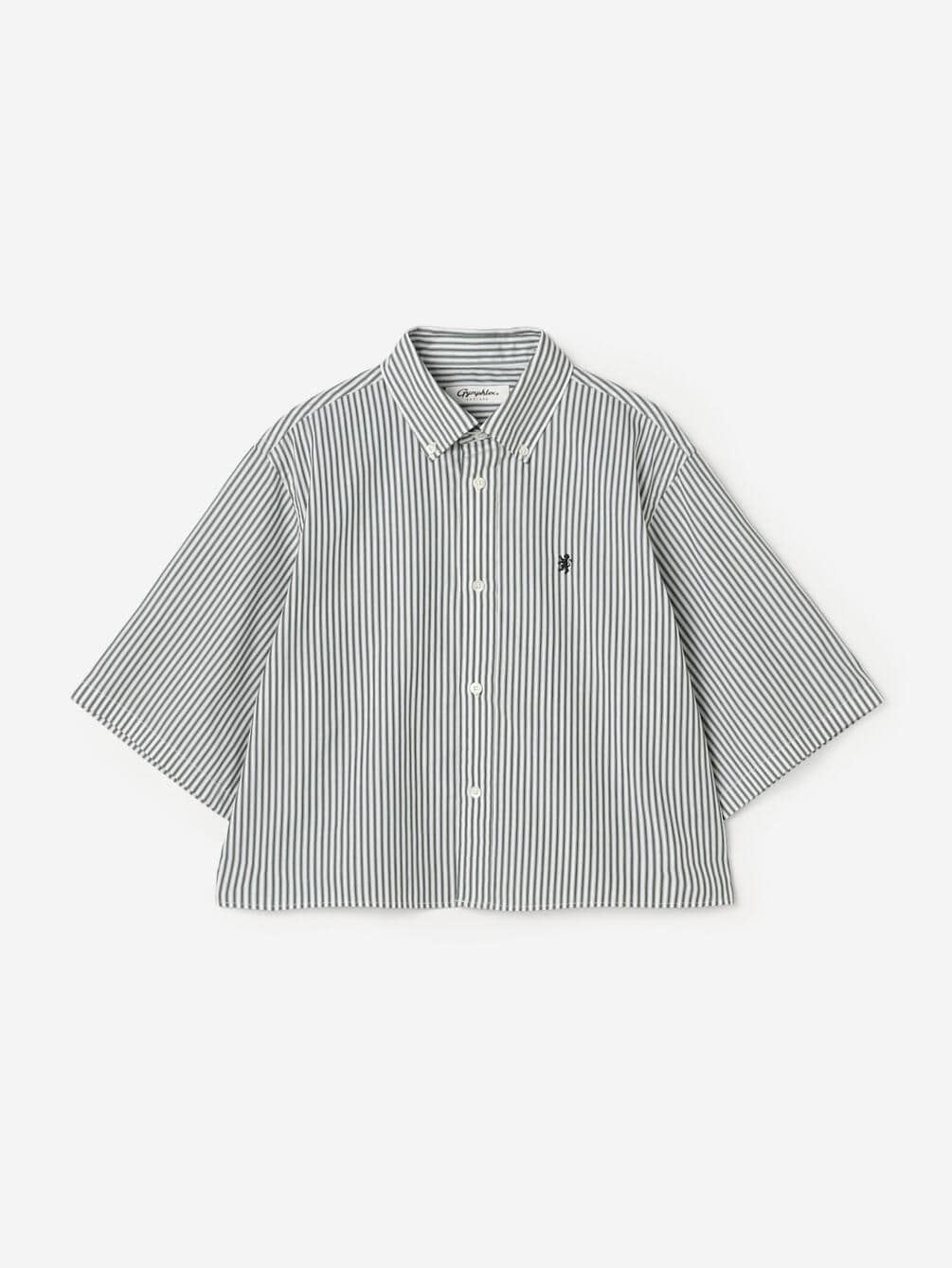 Gymphlex | ショート ボタンダウン半袖シャツ STRIPE WOMEN