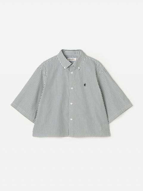 Gymphlex | ショート ボタンダウン半袖シャツ STRIPE WOMEN