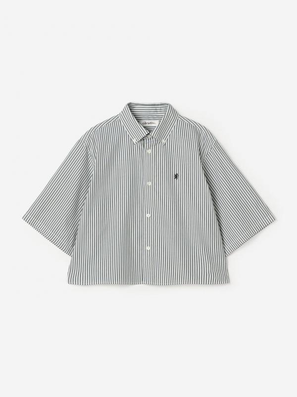 Gymphlex | ショート ボタンダウン半袖シャツ STRIPE WOMEN