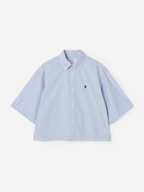 Gymphlex | コットンブロード ショート ボタンダウン半袖シャツ STRIPE WOMEN