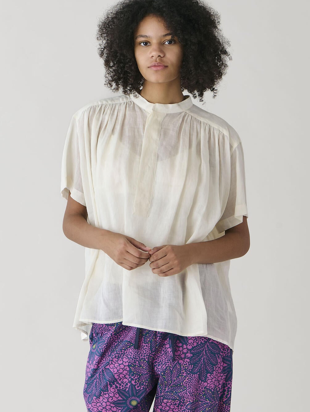 LE GLAZIK | ラミー スタンドカラープルオーバーシャツ WOMEN