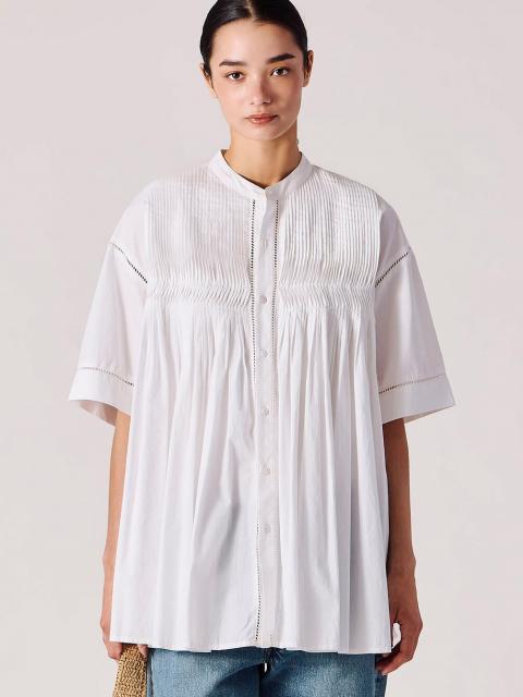 INDIA INDUSTRY | コットンポプリン ピンタックシャツ WOMEN