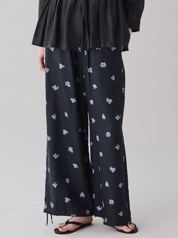 ＜先行予約＞LE GLAZIK | ツイルプリント エラスティックパンツ WOMEN