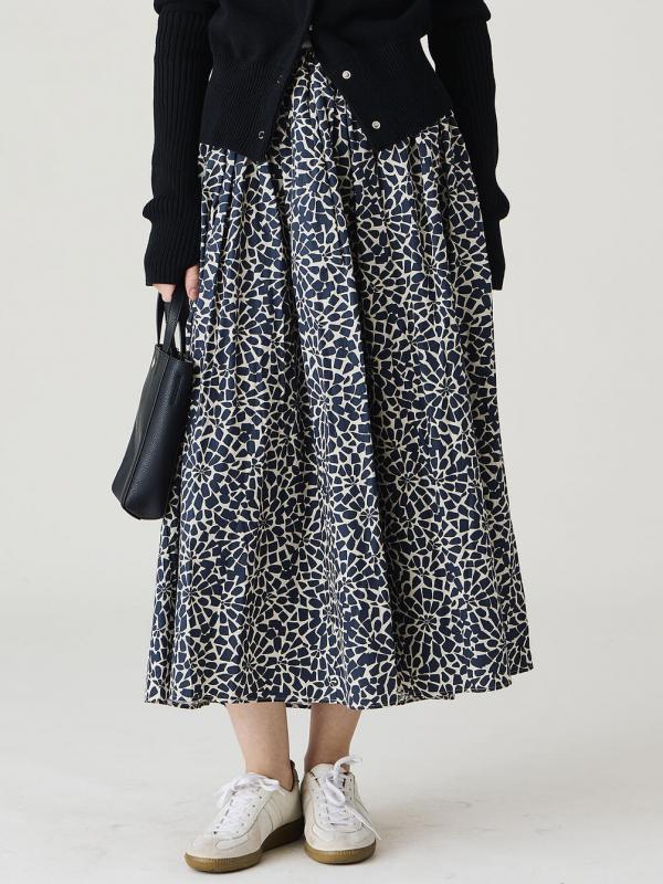 ＜先行予約＞ORCIVAL | コットンポプリン プリントAラインスカート WOMEN