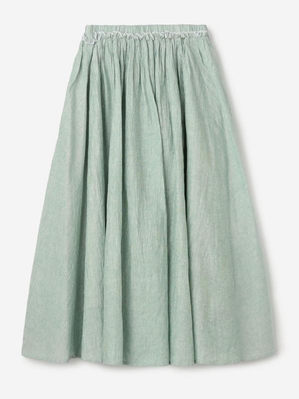 LE GLAZIK | ウォッシュドリネン エラスティックフレアスカート WOMEN