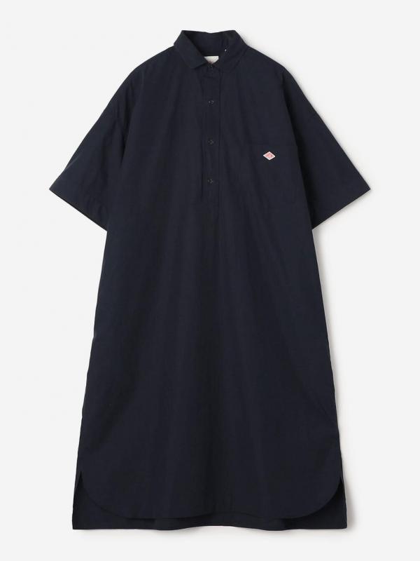 DANTON | コットンポプリン 半袖シャツワンピース SOLID WOMEN