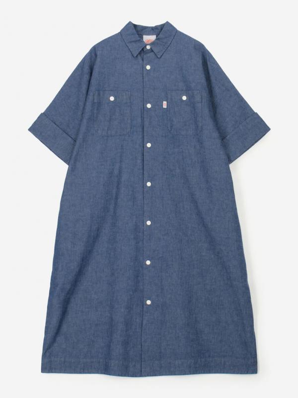 DANTON | 6ozコットンシャンブレー ワークシャツワンピース WOMEN
