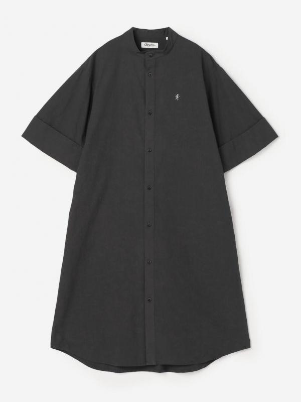 Gymphlex | コットンタイプライター スタンドカラーシャツワンピース WOMEN