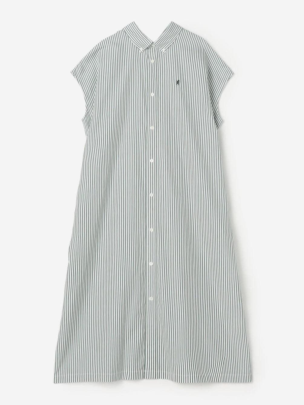 Gymphlex | コットン スリーブレス ボタンダウンシャツワンピース STRIPE WOMEN