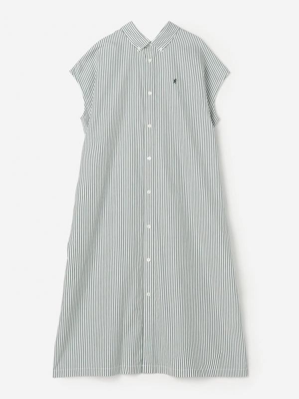 Gymphlex | コットン スリーブレス ボタンダウンシャツワンピース STRIPE WOMEN
