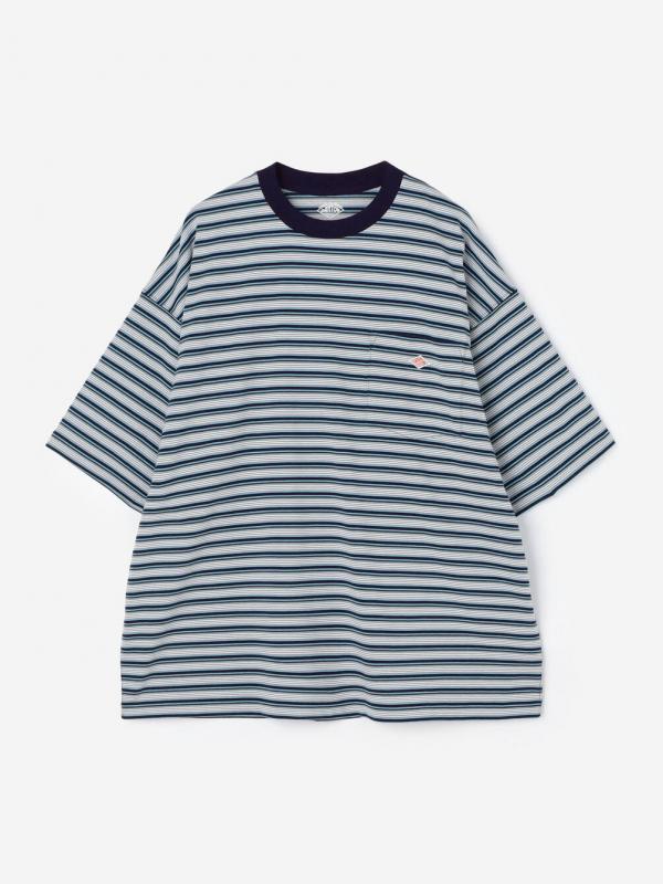 DANTON | ボーダー クルーネック 半袖ポケットTシャツ MEN